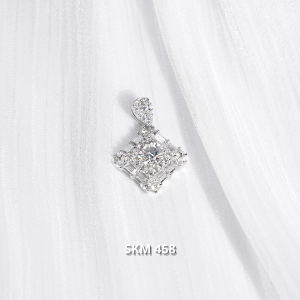 SKM458 Mặt vuông đính full xoàn tia baguet đính viên chủ 5li5 1,97g